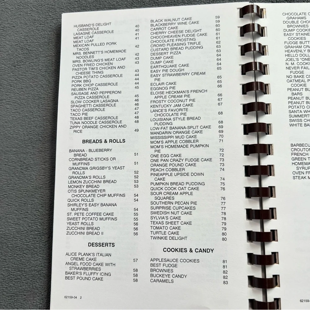 Vintage Spiral Community Church Cookbook
